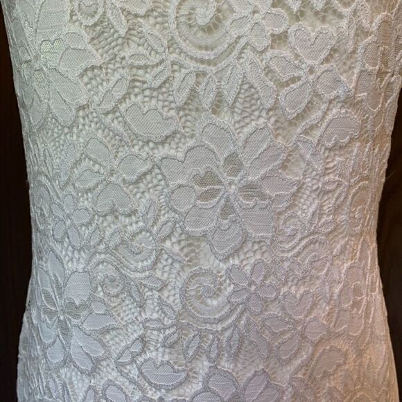 PattyBoutik Lace Overlay Ivory Dress L *NWT* - Picture 13 of 16